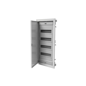 Rozdzielnica modułowa podtynkowa 48 modułów (4x12M), z metalowymi drzwiami, IP40, z zaciskami N+PE, biała; C.1548, PAWBOL
