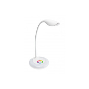 Lampka biurkowa GALACTIC LED, 5W, 240lm,5V DC, 4000K, podstawa RGB, ładowanie USB, biały