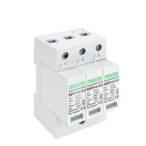 Ogranicznik przepięć AC, T1+T2, wymienne wkładki 275V In:20kA Imax:50kA Up:1,3kV 3P