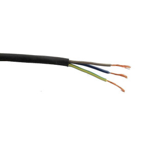 Kabel do przedłużacza 3x2,5 OW H05RR-F 300/500V czarny w gumie, średnica ok 10,3mm, ELEKTROKABEL