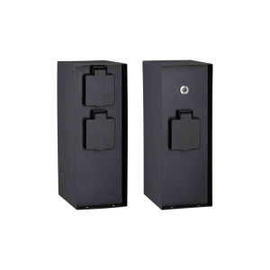 Zewnętrzna kolumna zasilająca RIO 3x gn 230v + czujn. zmierzchu 230V IP44 stal szlachetna / antracyt
