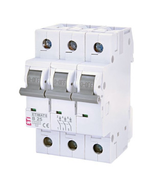 Wyłącznik nadprądowy 3P B 25A 6kA AC, ETIMAT 6 3p B25; 002115518, ETI POLAM