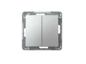 IMPRESJA łącznik dwugrupowy 16AX, 250V, 3520W, IP-20, zaciski bezgwintowe srebro