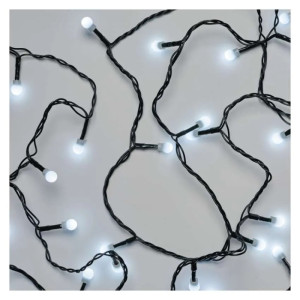 Lampki choinkowe 100 LED cherry 5m zimna biel, zielony przewód, IP20