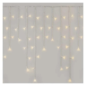 Lampki świąteczne Classic, kurtyna sople 300 LED 5m ciepła biel, przeź. przew., 8 programów, timer, pilot; D4CW02 EMOS