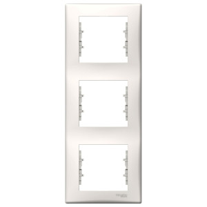 SEDNA Ramka potrójna pionowa, kremowa; SDN5801323, SCHNEIDER ELECTRIC