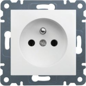 LUMINA Gniazdo zasilające z uziemieniem, 16A/250VAC, biały; WL1020, HAGER