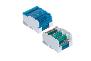 Blok rozdzielczy 160A 500V 4P, 4 x2 zaciski 1,5-25mm2, 4 x5 zacisków 1,5-10mm2; E.4076, PAWBOL