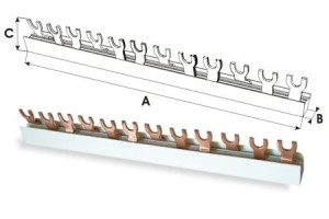 Szyna łączeniowa 3P 63A 10mm2 widełkowa (12 modułów) S-12; E.4302, PAWBOL