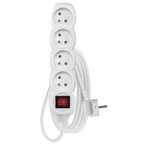 P1413R przedłużacz 4G z/u 3m, z wyłącznikiem, biały