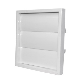 Kratka wentylacyjna z żaluzją wentylator fi100mm i fi125mm, wymiary zewn: 140x140x43mm, biały, KRŻ 100/125; 007-0181, DOSPEL