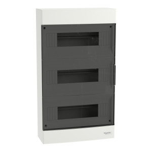 Rozdzielnica natynkowa IP40 36 moduły (3 rzędy), drzwi transparentne, Easy9 EU IP40 EZ9EU-3-12-NT-T; EZ9EUC312, SCHNEIDER ELECTRIC
