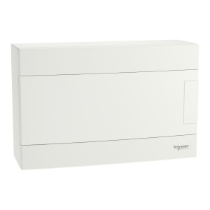 Rozdzielnica natynkowa IP40 12 modułów (1 rząd), drzwi białe, Easy9 EU IP40 EZ9EU-1-12-NT-P; EZ9EUD112, SCHNEIDER ELECTRIC