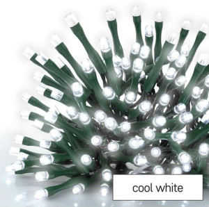 Lampki choinkowe Classic 80 LED 8m zimna biel, zielony przewód, IP44, timer