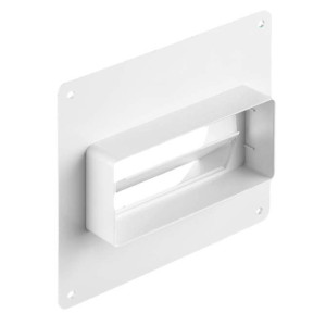 Kołnierz przyścienny z przepustem, przyłącze fi 104mm, kanał 110x55mm, biały, D/UZP 104/110x55; 007-0233, DOSPEL