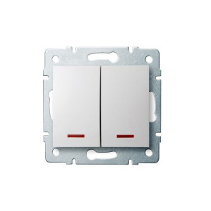 LOGI 02-1120-102 Łącznik dwugrupowy LED BIAŁY