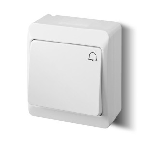 HERMES Łącznik dzwonek hermetyczny natynkowy IP44, biały; 0337-02, ELEKTRO-PLAST NASIELSK