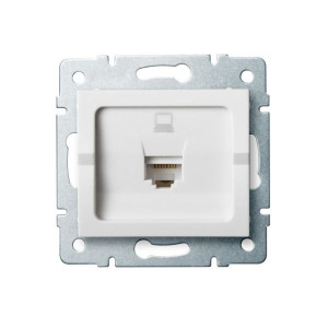 LOGI 02-1400-002 Gniazdo komputerowe 1xRJ45 Cat 6 BIAŁE
