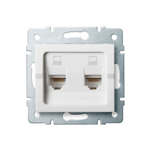 LOGI 02-1420-002 Gniazdo komputerowe 2xRJ45 Cat 6 BIAŁE