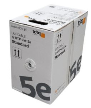 Kabel teleinformatyczny kategoria 5e tcUTP U/UTP 4x2x0,5mm Cu, szpula 305m; 26435, ELPIO