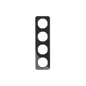 R.1 Ramka 4-krotna, czarny, połysk; 10142145, BERKER by HAGER