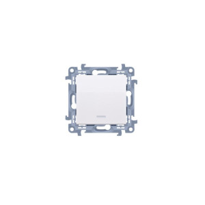SIMON 10 Łącznik jednobiegunowy z podświetleniem LED 10A 250V, moduł, zaciski śrubowe, biały; CW1L.01/11