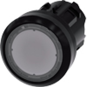 Przycisk podświetlany, 22mm, okrągły, tworzywo, bezbarwny, płaski, z samopowrotem, SIRIUS ACT; 3SU1001-0AB70-0AA0, SIEMENS