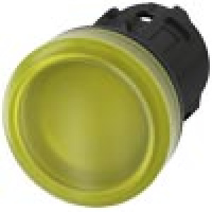 Lampka sygnalizacyjna, 22mm, okrągła, tworzywo, żółta, gładka, SIRIUS ACT; 3SU1001-6AA30-0AA0, SIEMENS