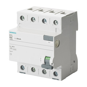 Wyłącznik różnicowoprądowy 4P 63A 30mA typ AC 10kA 400V 4M; 5SV4346-0 SIEMENS