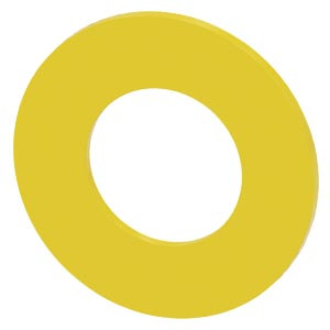 Tabliczka opisowa żółta z inskrypcją: zatrzymanie awaryjne i symbolem 5638; średnica: zewnętrzna 45mm, wewnętrzna 22,5mm; SIRIUS ACT; 3SU1900-0BA31-0ND0, SIEMENS