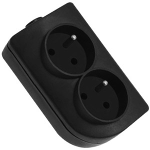 Listwa rozgałęźna do przedłużacza 2 x gniazdo z uziemieniem czarne GN-20-2 ELGOTECH