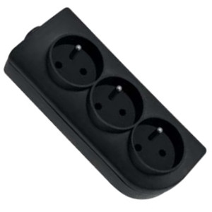 Listwa rozgałęźna do przedłużacza 3 x gniazdo z uziemieniem czarne GN-30-2 ELGOTECH