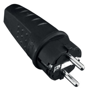 Wtyczka gumowa bryzgoszczelna IP44 16A 250V unischuko z uziemieniem WT-30G