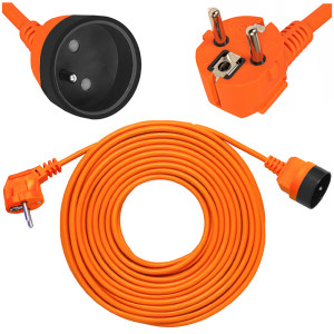 Przedłużacz OGRODOWY pomarańczowy Z UZIEMIENIEM OMY 3x1,5mm2 uniwersalny w izolacji PVC 30m