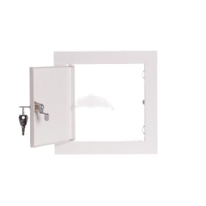 Drzwiczki rewizyjne stalowe RD 150x150x25mm, z zamkiem, biały, RD-1515Z