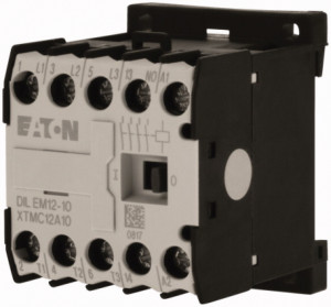 Stycznik miniaturowy mocy 3P 12A 5,5kW AC-3 400V, cewka 230VAC, styki pomocnicze: 1NO (1Z+0R), DILEM12-10-EA(230V50HZ,240V60HZ); 189987, EATON ELECTRIC