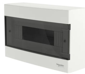 Rozdzielnica natynkowa IP40 12 modułów (1 rząd), drzwi transparentne, Easy9 EU IP40 EZ9EU-1-12-NT-T, EZ9EUC112, SCHNEIDER ELECTRIC