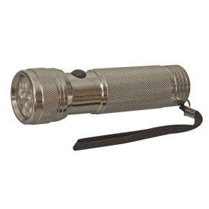Latarka 12LED, 3xAAA, metal, srebrny
