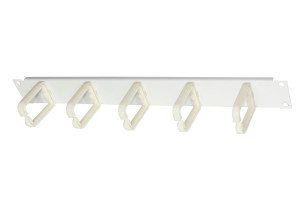 Organizator kabli 19" 1U pionowy/poziomy + haczyki tworzywo RAL 7035