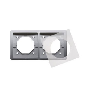 BASIC Ramka 2-krotna do wersji bryzgoszczelnej IP44 z kompletem uszczelek; stal inox