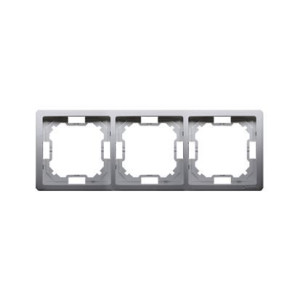 SIMON BASIC Standard Ramka potrójna uniwersalna poziom i pion, stal inox; BMR3/21