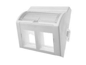 Adapter podwójny 2xRJ45 K45x45 (wypukły kątowy)