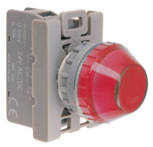 Lampka sygnalizacyjna kompletna CZERWONA, LED 230VAC BA9S