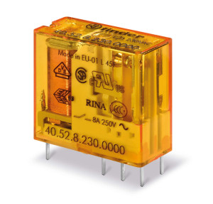 Przekaźnik miniaturowy do gniazd i PCB 2CO 8A 230V AC, producent Finder