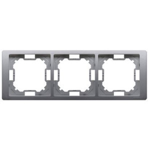 BASIC Ramka 3-krotna NEOS – uniwersalna poziom i pion; stal inox (opk=20szt)
