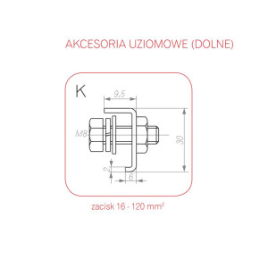 Zacisk K dolny śrubowy do ASA
