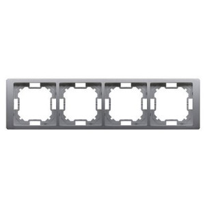 BASIC Ramka 4-krotna NEOS – uniwersalna poziom i pion; stal inox (opk=20szt)