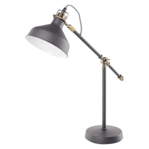 Lampa biurkowa E27 HARRY 56cm, industrialna, ciemno szary; Z7611, EMOS