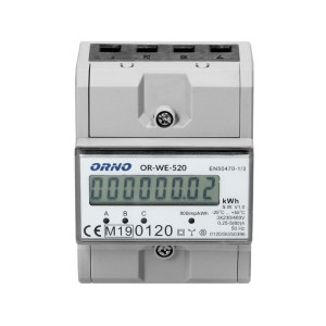 Licznik 3-fazowy energii elektrycznej, 80A, MID, 4,5 moduły, DIN TH-35mm; OR-WE-520, ORNO