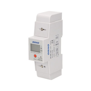 Licznik 1 fazowy na szynę z wyjściem impulsowym 80A, dodatkowy wskaźnik, przycisk RESET, 2 moduły, DIN TH-35mm